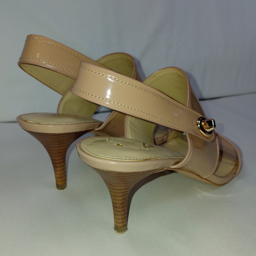 Coach Marla Patent Slingbacks Nude Gold Women's Size 8.5 - Picture 14 of 16